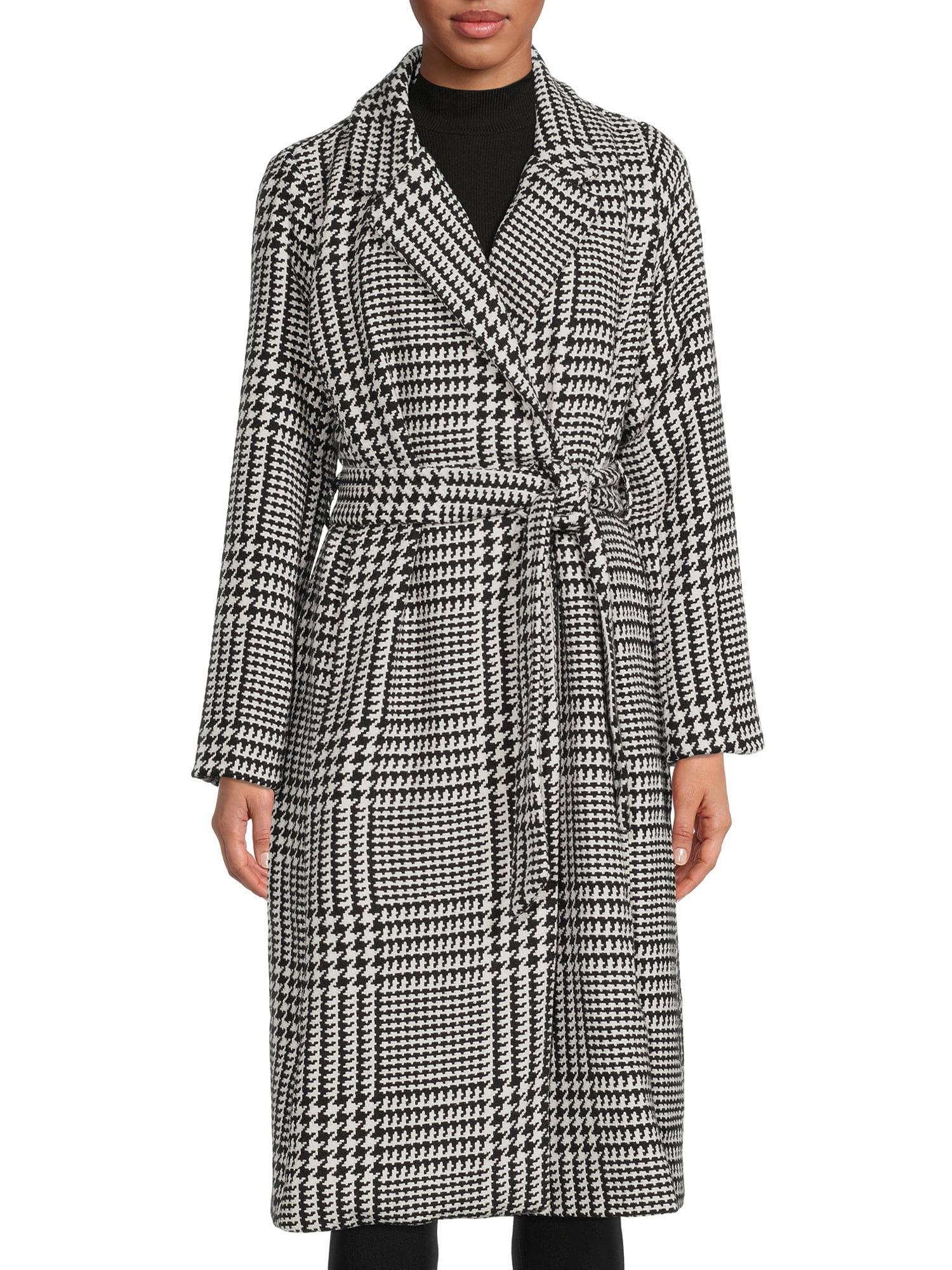 Jason Maxwell Women's and Women's Plus Long Coat with Tie Belt, Sizes S-3X | Walmart (US)