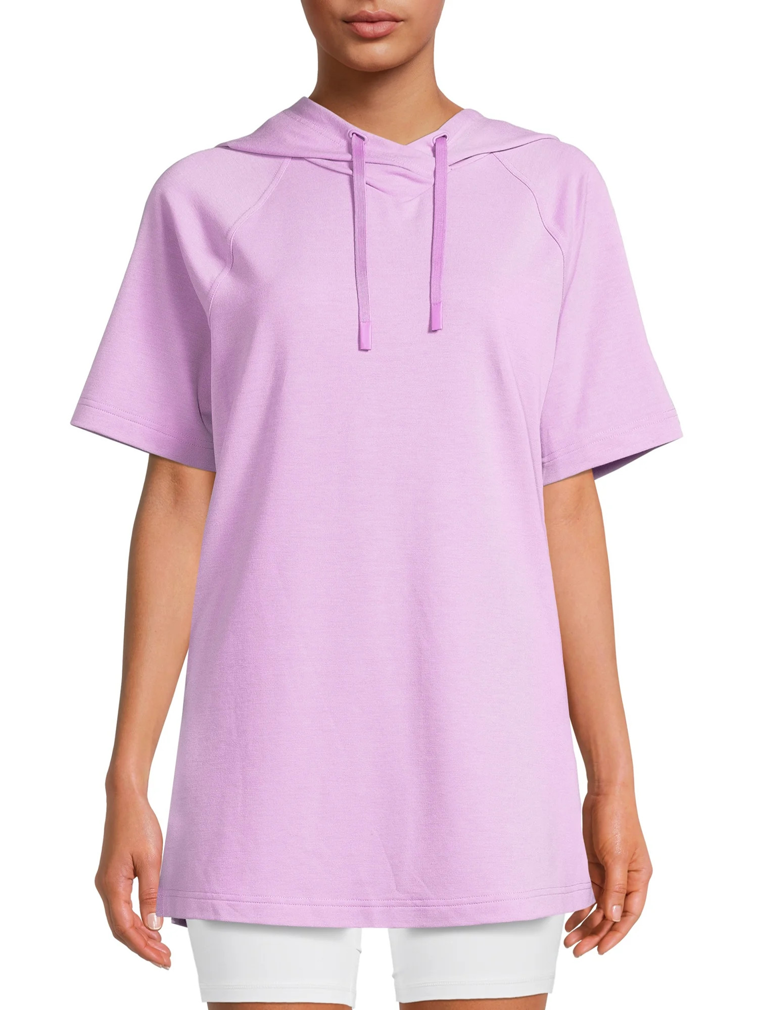 Athlux Women's High Slit Tunic Hoodie with Short Sleeves - Walmart.com | Walmart (US)