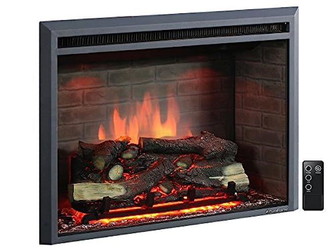 PuraFlame 30" Western Electric Fireplace Insert with Remote Control, 750/1500W, Black | Amazon (US)