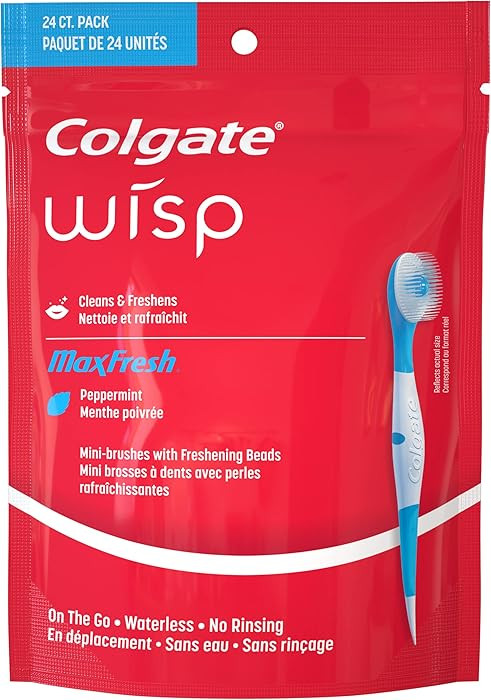 Colgate Max Fresh Wisp Disposable Mini Toothbrush, Peppermint, 24 Count | Amazon (US)
