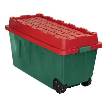 Holiday Living X-large 64-Gallons (256-Quart) Green Heavy Duty Rolling Tote with Latching Lid | Lowe's