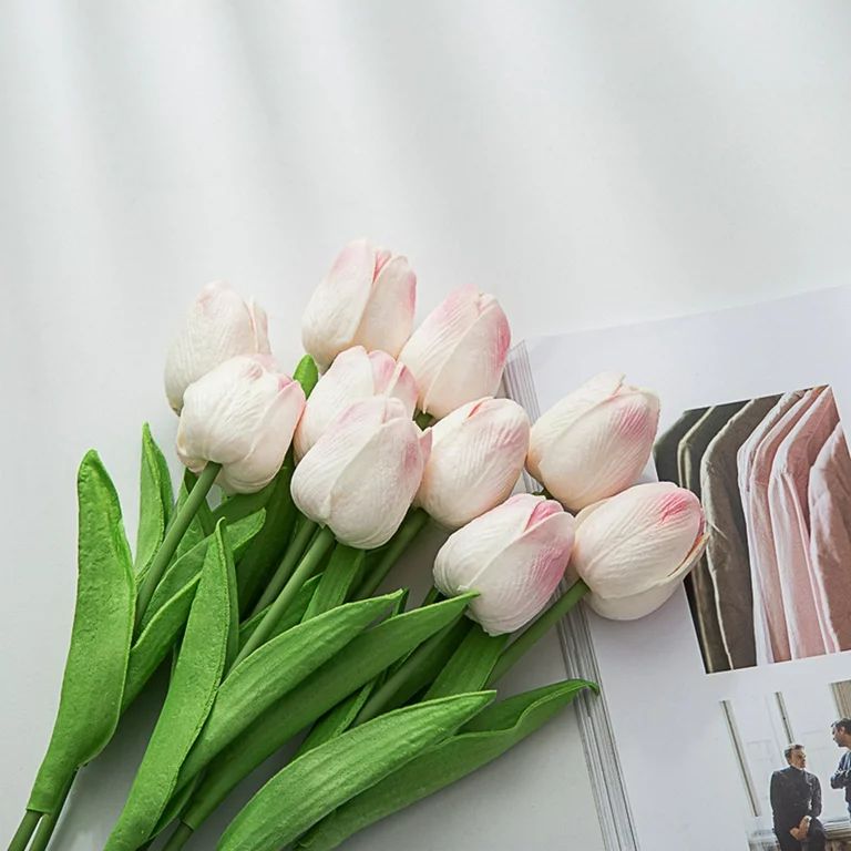 Scheam 20Pcs Artificial Tulips PU Flower Bouquet Bridal Wedding Festival Decor Bouquet Real Touch... | Walmart (US)
