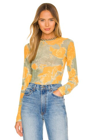 Miaou Long Sleeve Tee in Decades Yellow from Revolve.com | Revolve Clothing (Global)