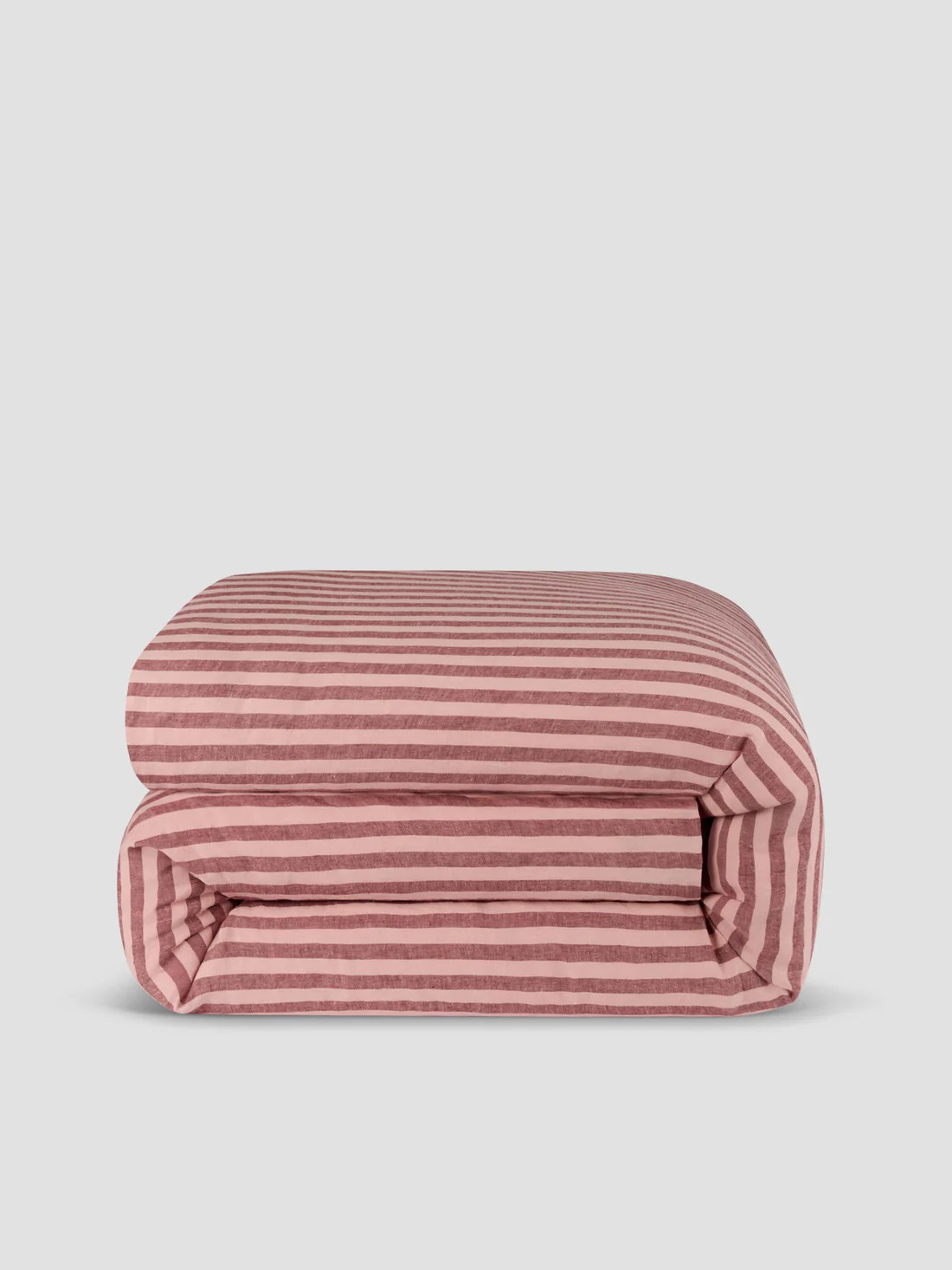 Rhubarb & Rose Pembroke Stripe 100% Linen Duvet Cover | Piglet