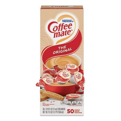 Coffee mate Liquid Coffee Creamer, Original, 0.38 oz Mini Cups, 50/Box | Target