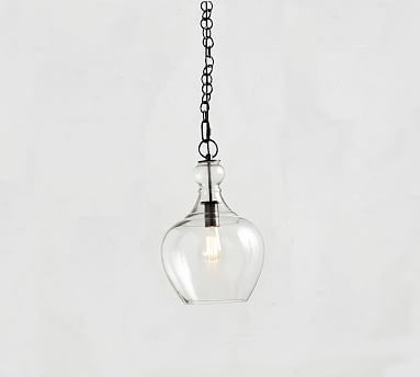 Flynn Recycled Glass Pendant, Small 11.5"" Diameter, Bronze | Pottery Barn (US)