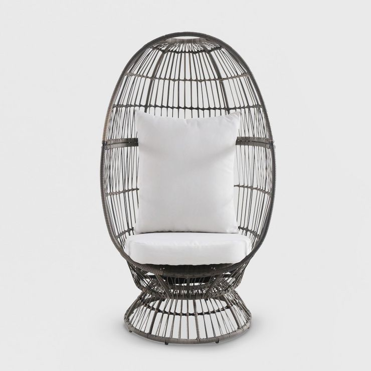 Latigo Swivel Patio Egg Chair Gray/Brown - Opalhouse™ | Target