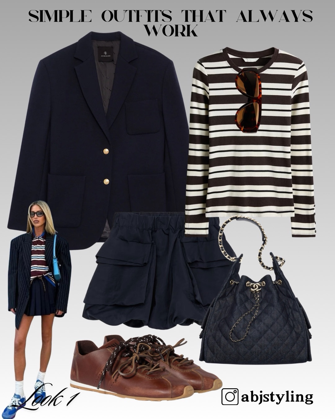 Effortless everyday look built around a simple formula 🤍

Blazer + striped knit + mini skirt = polished but still relaxed.

Styling tip:
Keep everything tonal and add texture (like leather + soft knits) to make it look elevated without adding more pieces.

#LTKspring #LTKuk #LTKstyletip