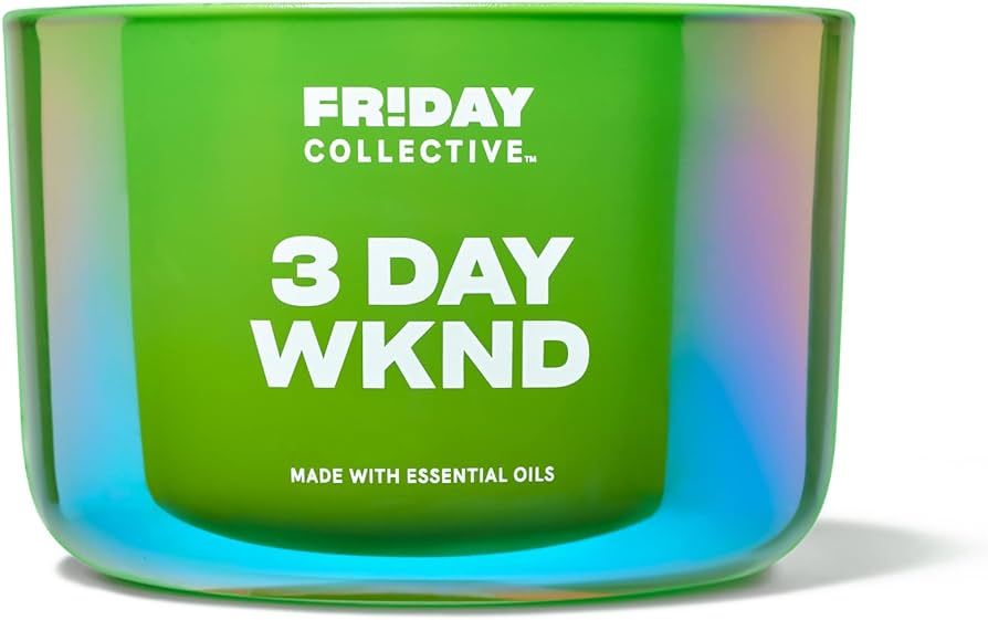 Friday Collective 3 Day Wknd Candle, Fruity Scented, Made with Essential Oils, 3 Wicks, 13.5 oz | Amazon (US)