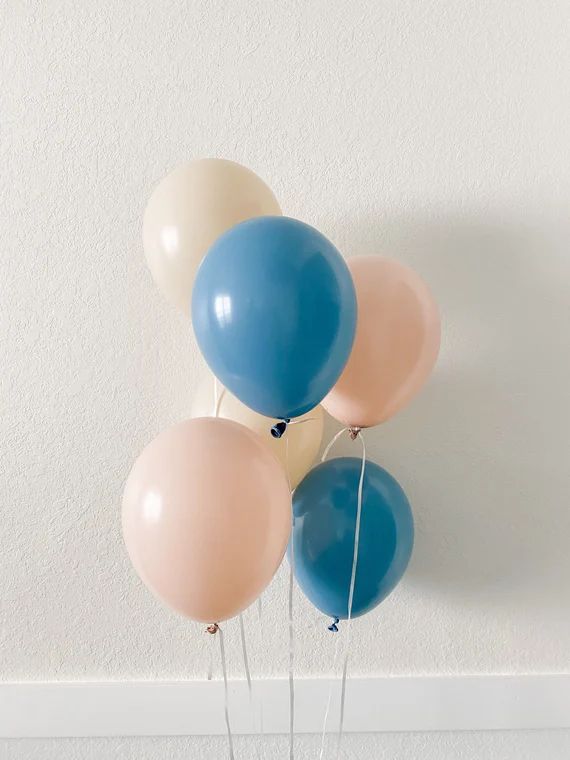 Cameo White Sand Blue Slate Latex Balloons Gender Reveal | Etsy | Etsy (US)