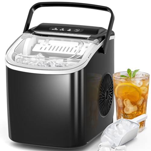 Antarctic Star Ice Makers Countertop with Auto-Cleaning, 9 Bullet Ice Cubes in 6 Mins, 26lbs/Day, Portable Ice Machine with Handle, Basket and Scoop for Home, Kitchen, Office, Party | Amazon (US)