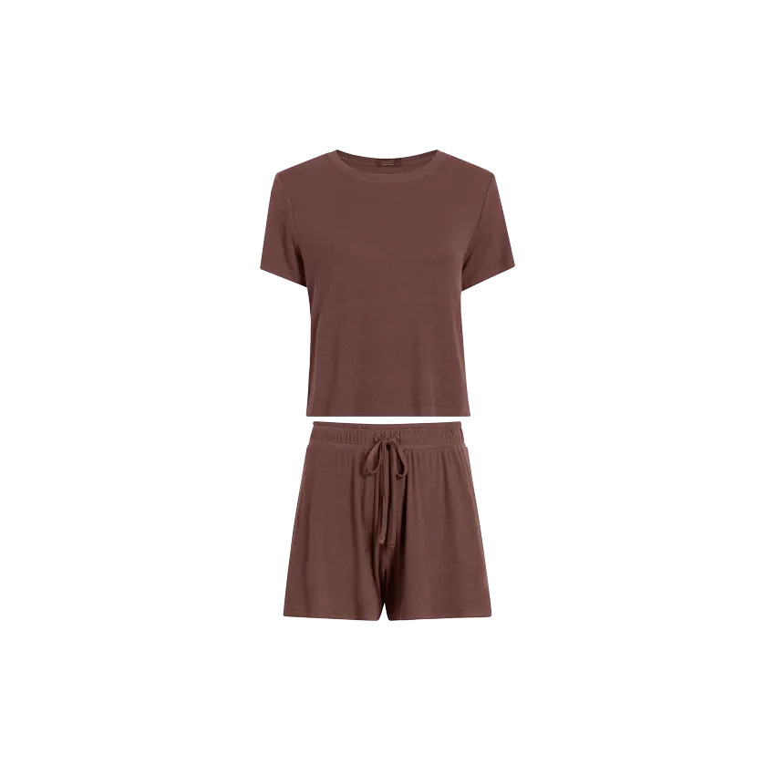 Ribbed Pajama Shorts Set | nuuds