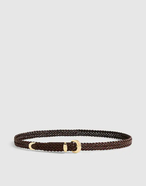 Madewell x Shopbop Domed-Buckle Belt in Woven Leather | Madewell