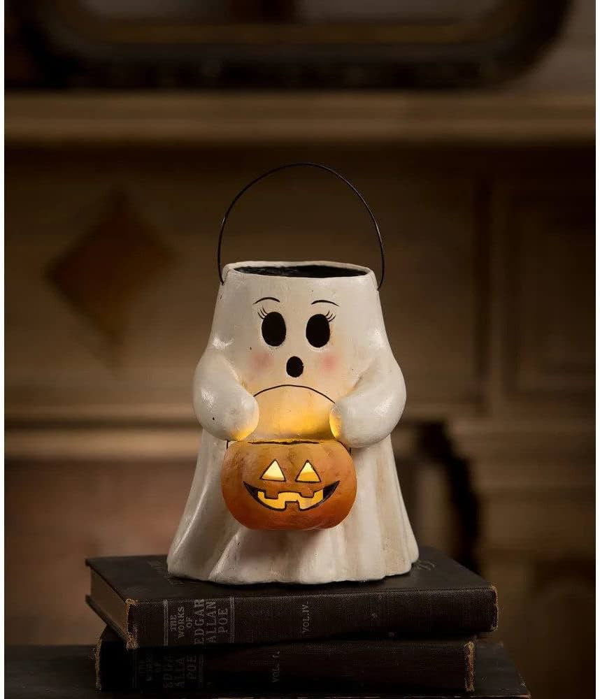 Bethany Lowe Designs - Sweet Boo with Pumpkin Bucket Paper Mache - TJ2310 | Amazon (US)