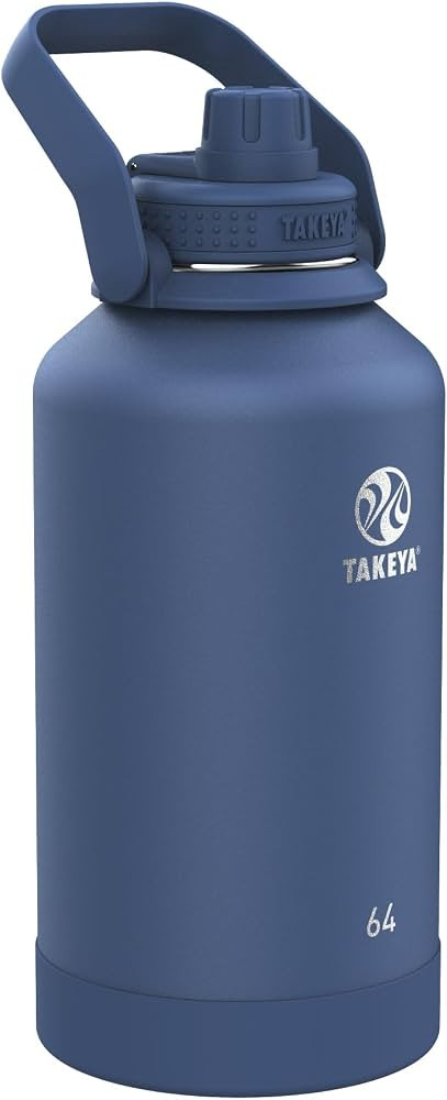 Takeya Actives Stainless Steel Water Bottle, Insulated Spout Lid, Keeps Drinks Cold 24 Hrs, Leakp... | Amazon (US)