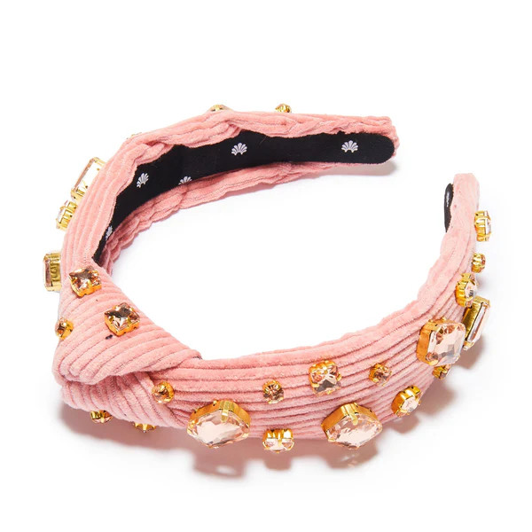 BLUSH CRYSTAL CORDUROY SLIM KNOTTED HEADBAND | LELE SADOUGHI