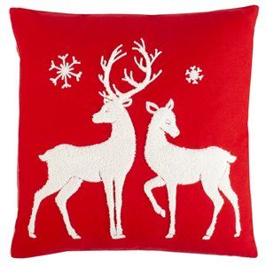 Safavieh Mitzi Christmas Throw Pillow in Red And White | Homesquare