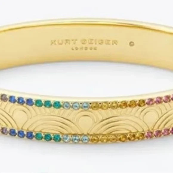 Brand New with Tags Kurt Geiger London Multicolor Rainbow Pavé Crystal Bangle | Poshmark