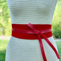 Reversible Red Leather Wrap Belt Suede & Lambskin Obi | Etsy (US)