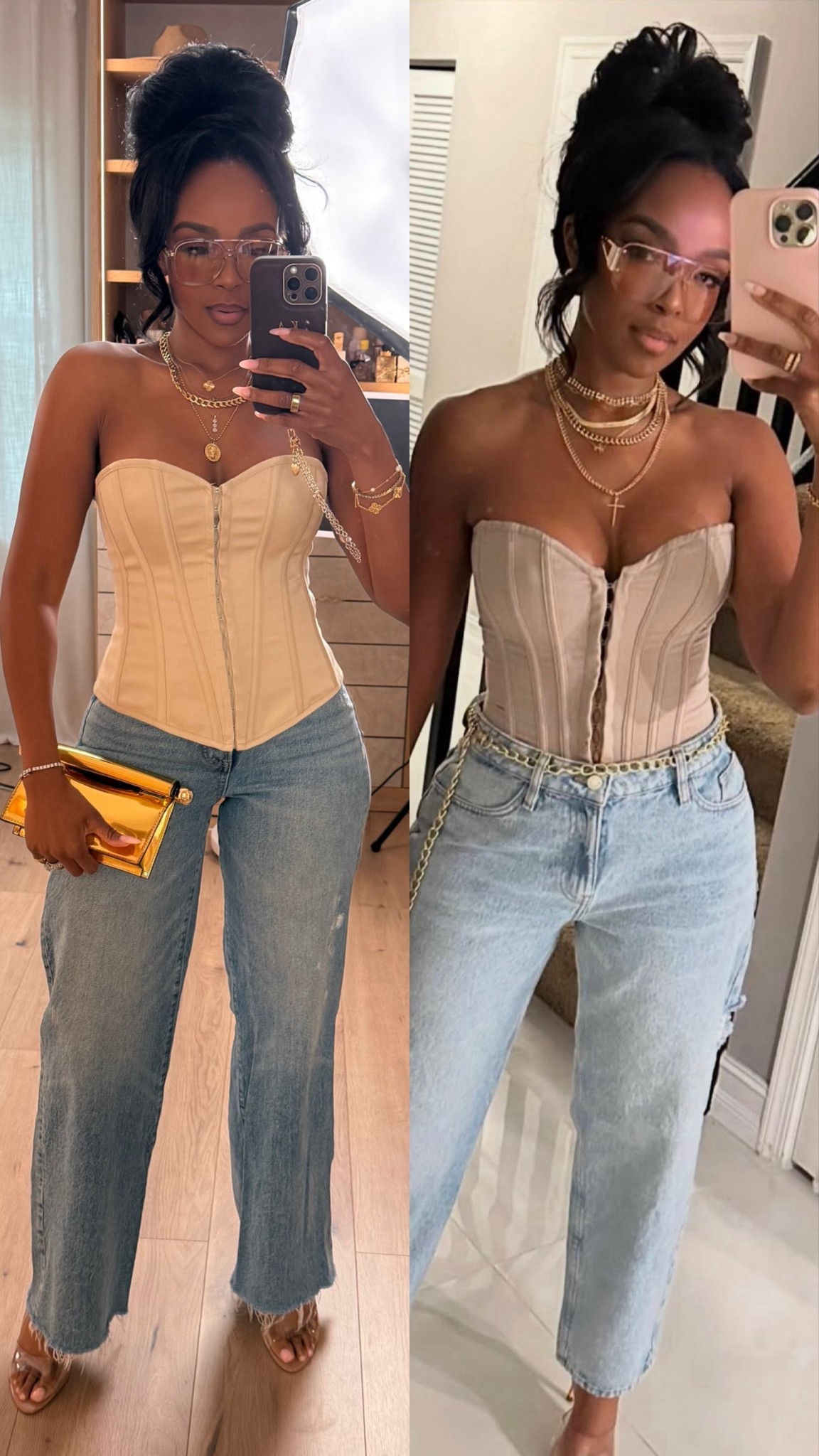 Scroll to shop the updated version of my viral corset + denim look — same flattering silhouette with a refined neutral tone and elevated styling details. This is one of those outfits you’ll keep reaching for because it can be dressed up or down, making the cost per wear drop every time you restyle it.

Perfect for date nights, brunch, girls night, vacations, or elevated everyday looks.

5'4" | 138 lbs | 34D bust | 27" waist | 40" hips

Follow me on Instagram and YouTube @kirasfashionfinds

#LTKSaleAlert #LTKPetite #LTKootd