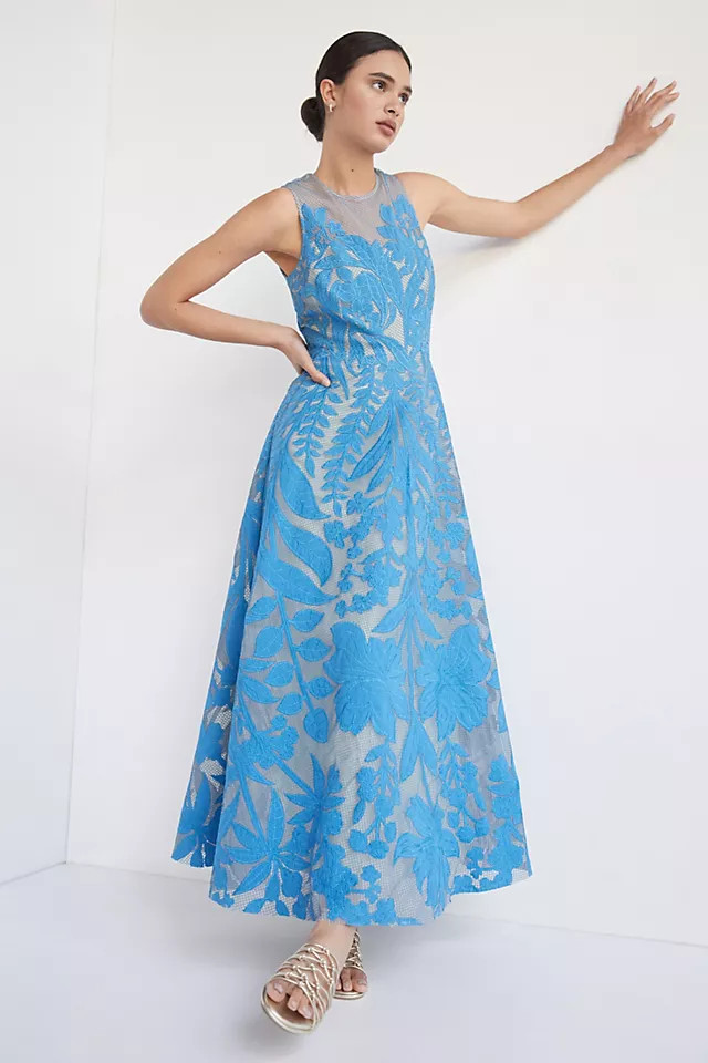 Appliqued Tulle Maxi Dress | Anthropologie (US)