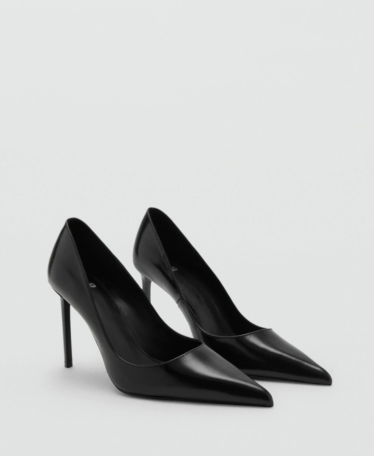 Mango Women's Pointed-Toe Leather Heeled Shoes - Black | Macy's