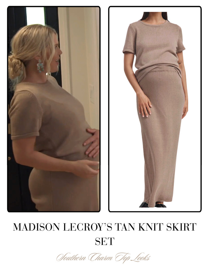 Madison LeCroy's Tan Knit Skirt Set 

 
