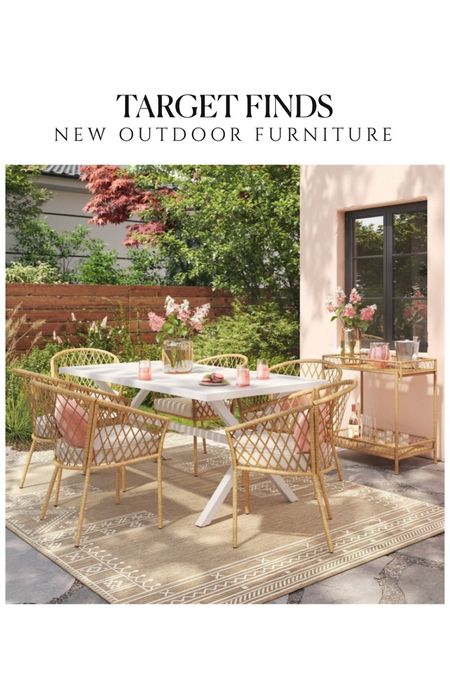 New outdoor furniture from Target 💗 white dining table, white outside table , new patio furniture, outdoor bar cart, threshold target studio McGee hearth and hand outdoor entertaining outdoor dining area 

#LTKFind #LTKstyletip #LTKhome