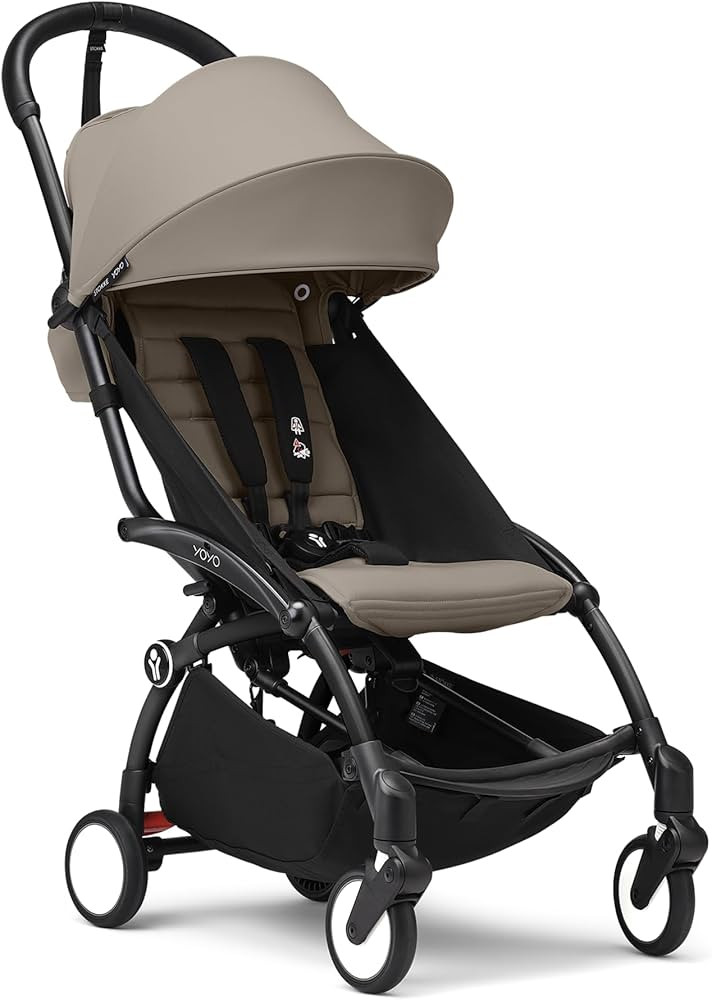 Stokke YOYO3 Stroller from 6 Months - Includes Black Frame/Taupe Seat Cushion + Canopy - Folds in... | Amazon (US)