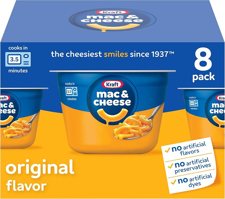 Kraft Mac and Cheese, 8 Cups, for Easy Dinner or Dinner Sides, Original Flavor, No Artificial Fla... | Amazon (US)