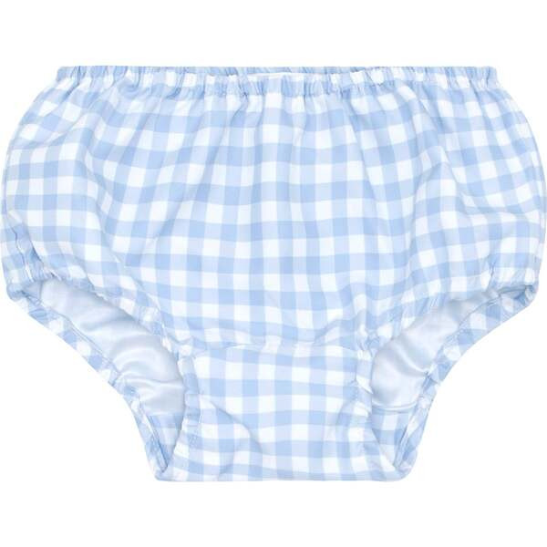 Oasis Blue Gingham Diaper Bloomer Cover | Maisonette
