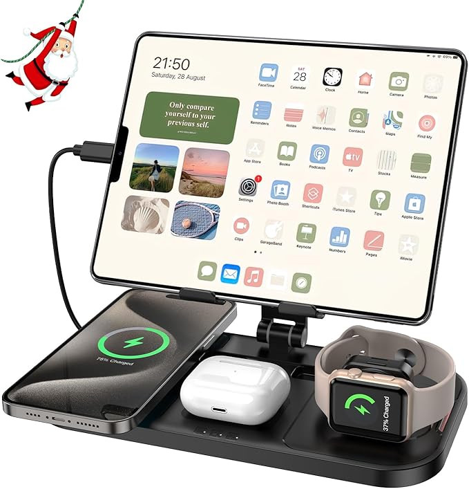 4 in 1 Charging Station,for ipad Charging Station,Wireless Charger for Apple,Charging Station Mul... | Amazon (US)