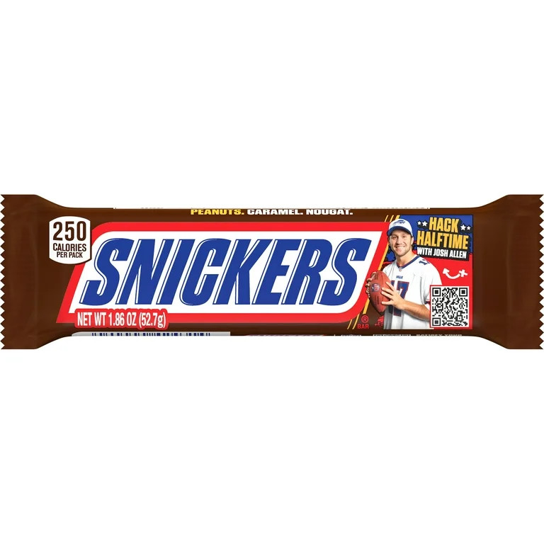 Snickers NFL Football Chocolate Candy Bar, Full Size - 1.86 oz Bar (Packaging May Vary) | Walmart (US)