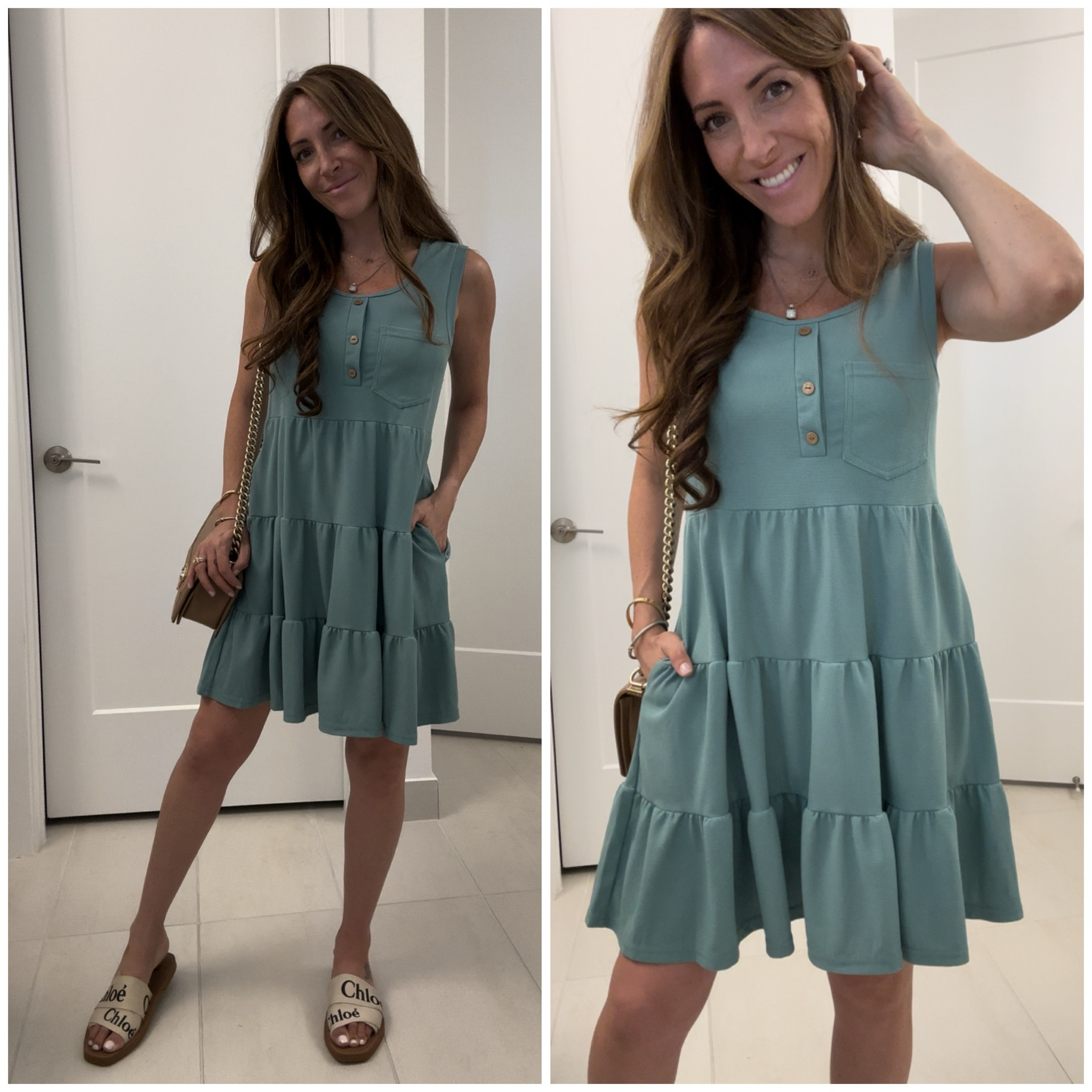 This flowy tiered swing dress with pockets is a great find! Wore with Chloe woody flats & chanel boy bag 

#LTKFindsUnder50 #LTKStyleTip #LTKSeasonal