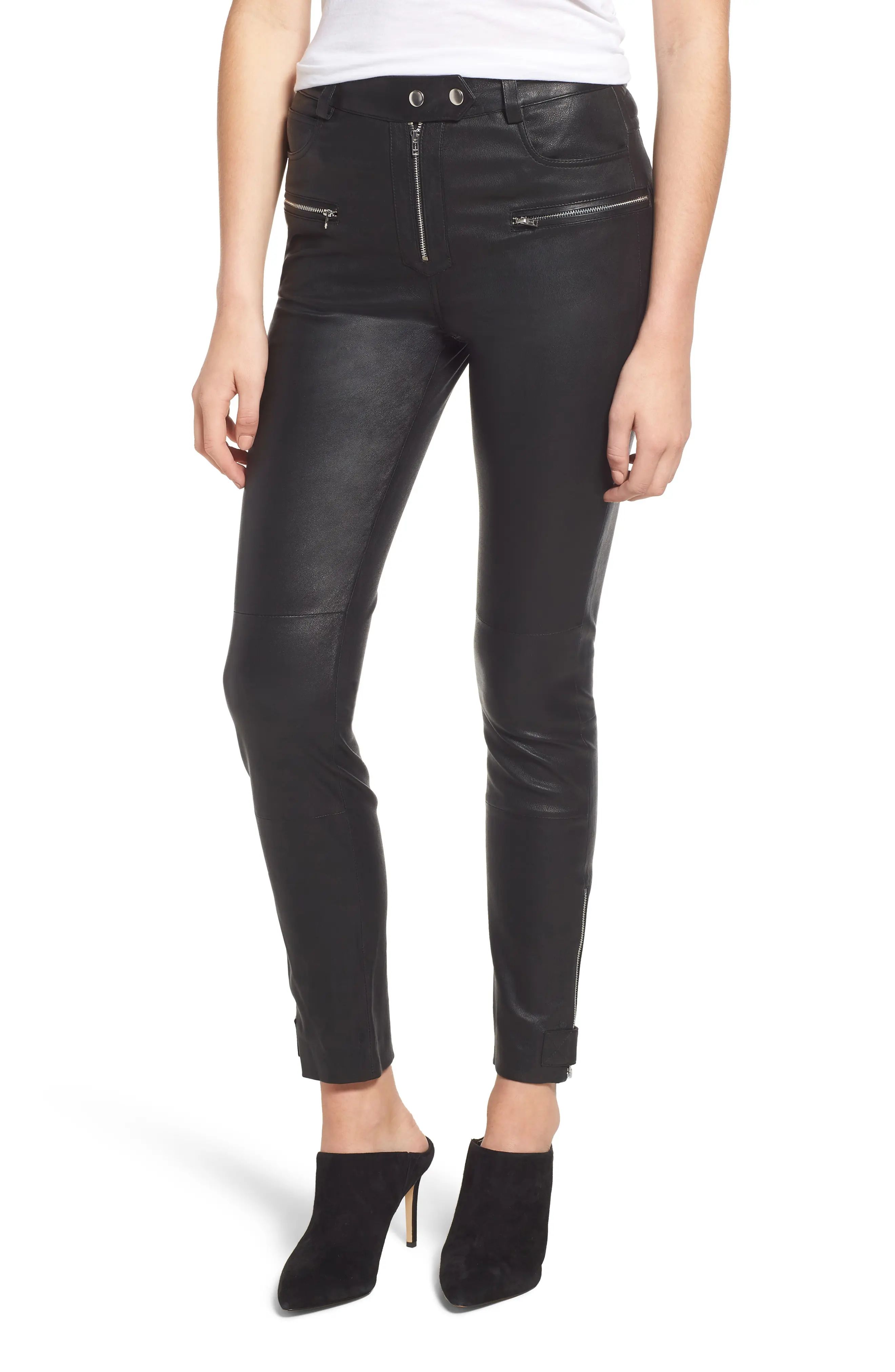 7 For All Mankind® Leather Biker Pants | Nordstrom