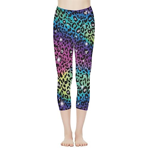 Glomenade Bling Rainbow Leopard Womens Yoga Pants Colorful Cheetah Skin Print High Waisted Stretchy Soft Sports Gym Tights Joggers Tummy Control Butt Lifting Workout Leggings | Amazon (US)