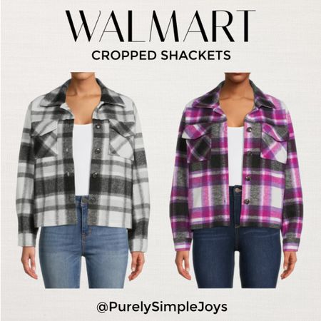 ⭐️ Walmart cropped shackets /
#walmartstyle / Trending fashion / Plaid shackets 

#LTKFind #LTKunder50 #LTKstyletip