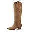 Cowgirl Boots Women Knee High Boots Pointed Toe and Block Heel Cowboy Suede and Faux Leather Boot... | Amazon (US)