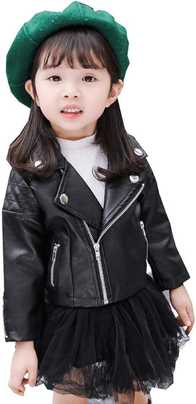 Lingery Toddler Baby Boy Girl Motorcycle Faux Leather Jackets Coat Winter Outwear for 1-8Y | Amazon (US)