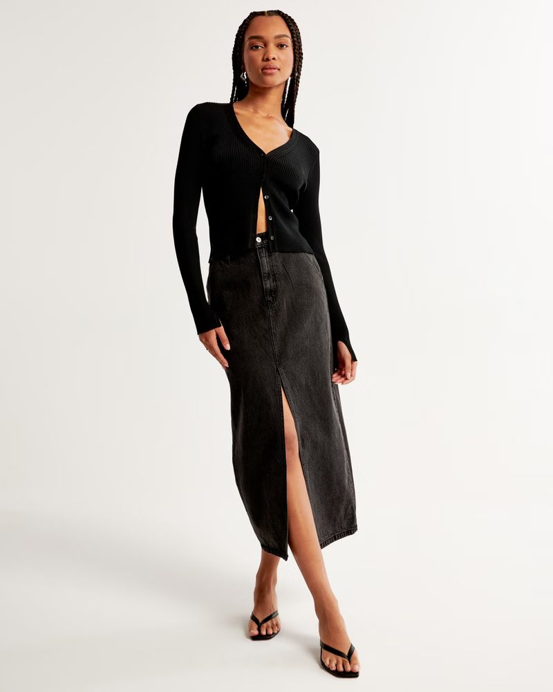 Women's Denim Maxi Skirt | Women's New Arrivals | Abercrombie.com | Abercrombie & Fitch (US)