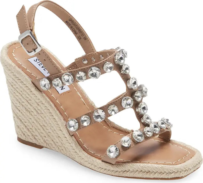 Steve Madden Upright Strappy Embellished Slingback Wedge Sandal | Nordstrom | Nordstrom
