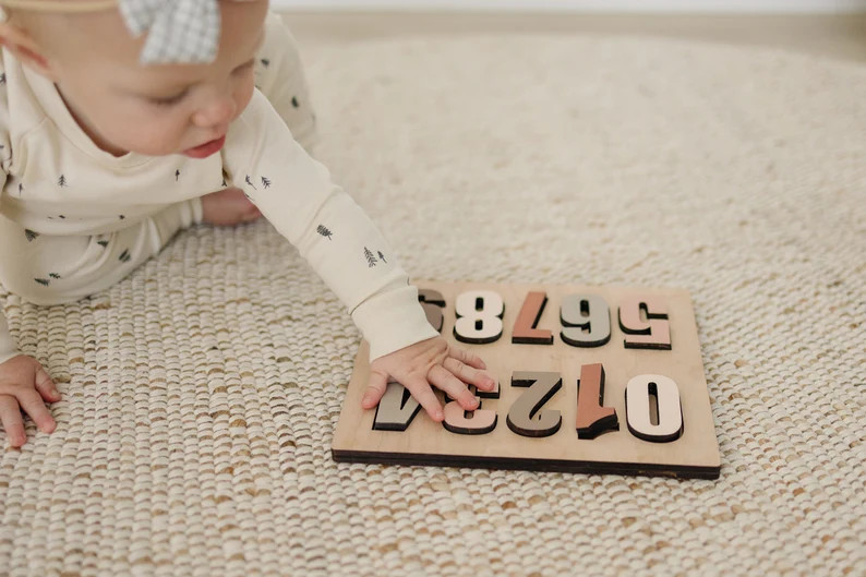 Modern Wood Number Puzzle for Kids  Toddler Montessori | Etsy | Etsy (US)