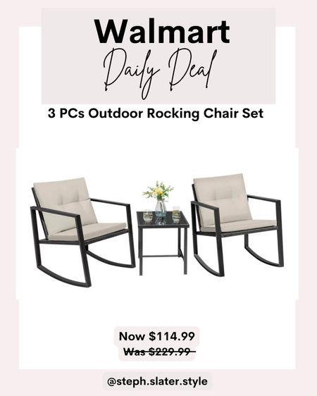 Walmart Daily Deal
3 piece Outdoor Rocking Chair  Set

#LTKFind #LTKhome #LTKsalealert