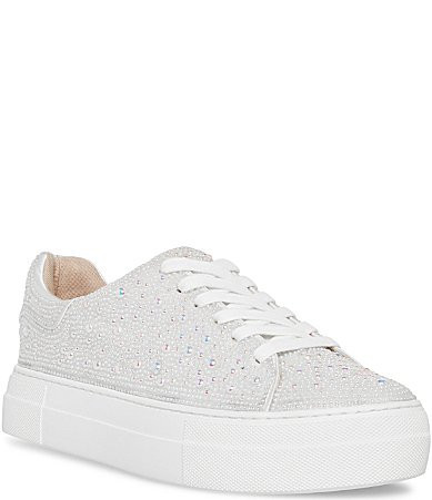 Blue by Betsey Johnson Sidny Bridal Pearl Embellished Family Matching Platform Lace Up Sneakers - 8.5 | Dillard's
