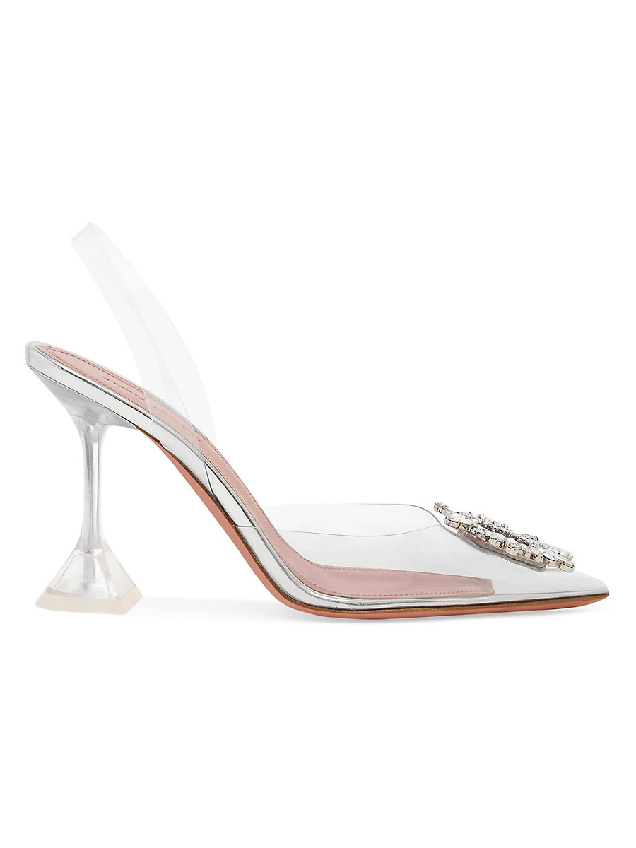 Women's Begum 95MM Embellished Slingback Pumps - Pvc Transparent - Size 9.5 | Saks Fifth Avenue