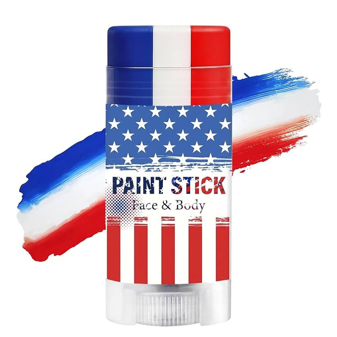 Red White and Blue USA Face Paint Stick – Patriotic 4th of July Accessories, Flag Face Paint fo... | Amazon (US)