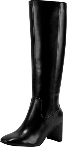Marc Fisher Womens Revela Leather Tall Knee-High Boots Black 11 Medium (B,M) | Amazon (US)