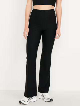 Extra High-Waisted PowerSoft Rib Flare Leggings | Old Navy (US)