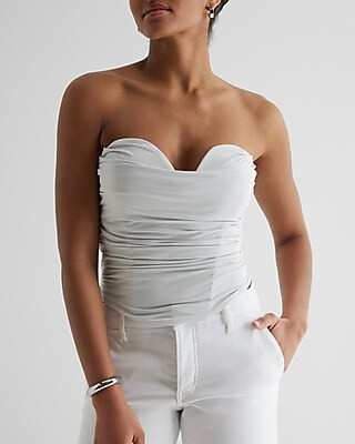 Body Contour Compression Draped Corset Cropped Tube Top | Express