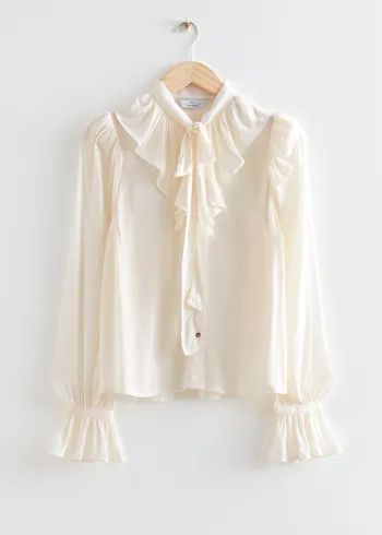 Ruffled Tie Neck Blouse | & Other Stories US